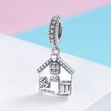 S925 Sterling Silver Oxidized Sweet Home Dangle Charms