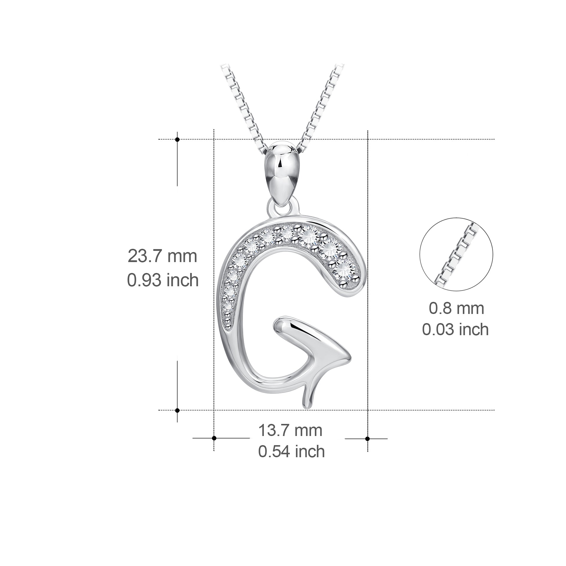 Type Letter G Diamond Pendant Necklace | Mimi So