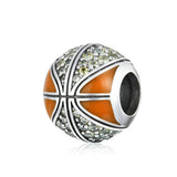 925 Sterling Silver Shining Basketball Beads Fit DIY Charm Fashion Jewelry For Women