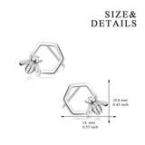 Little Cute Bee Design Jewelry Factory Supply Honeycomb with Bee Stud Earrings