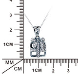 Gift Box Shaped Pendant Necklace Wholesale 925 Sterling Silver Jewelry For Woman