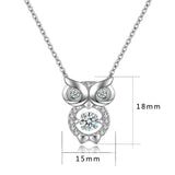 S925 Sterling Silver Personality Smart Owl Necklace Female Beating Heart Pendant Jewelry Cross-Border Exclusive