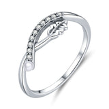 925 Sterling Silve Beautiful Leaf Finger Rings Precious Jewelry For Women