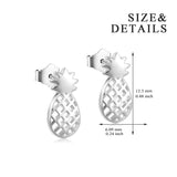 Pineapple Earrings Light Weight Cheap Silver Fruit Shape Earrings