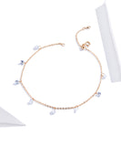 925 Sterling Silver Beautiful Rose Gold Color Charm Anklets Fashion Jewelry For Women