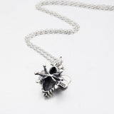 Oxidized bee necklace cable chain wholesale silver luxury necklace