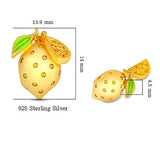 Fruit Charm Sterling Silver Lemon Charm Bead Fit Bracelet for Women Girls