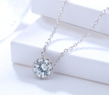 S925 Sterling Silver Necklace Fashion Crown Diamond Clavicle Chain