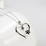 cubic zirconia heart dog paw print necklace gemstone necklace