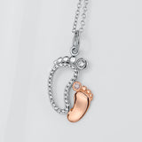 Foot Shape Full Zirconia Necklace Mother And Baby Family Love Necklace