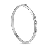 Silver  Oval Shape Bangle Bracelet