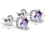 S925 Sterling Silver Korean Fashion Crown Earrings Jewelry Hypoallergenic