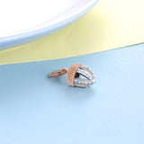 S925 Sterling Silver Pine Cone Diamond Two-Color Simple Pendant Female Charms