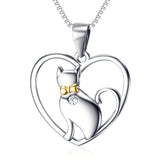 Bowknot Cat And Heart 925 Sterling Silver Wholesale Pendants