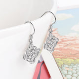 Celtic Knot Diamond Hollow Hanging Earrings Drop Women Summer Jewelry