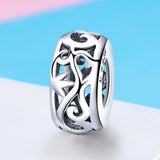 S925 Sterling Silver Oxidized Retro Roll Grass Charms
