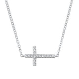 cross cubic zirconia pendant necklace