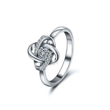 S925 sterling silver Celtic knot zircon ring closed ring for women
