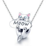 S925 Sterling Silver Oxidized Epoxy Naughty Cat Charms