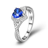 Cubic Zirconia Infinity Love Sky Blue Rings Wholesale Silver Jewelry
