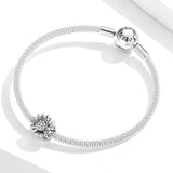 925 Sterling Silver Beautiful Sunflower Beads Charm For DIY Bracelet Precious Jewelry For Women