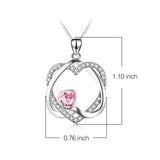 High Quality simple 925 Sterling Silver Round Zircon Infinity Love Necklace for Women