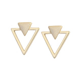 925 Simple Geometric Triangle Gold-Plated Stud Earrings