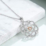 Good Luck Celtic Knot Pendant Necklace for Women Sterling Silver Infinity Love Irish Jewelry Gifts for Girls