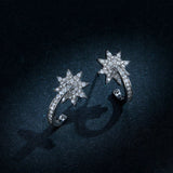 Bright Stars Simple Earrings Female Statement Wedding Engagement Jewelry Clear CZ 925 Sterling Silver Bijoux Gifts