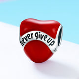 S925 sterling silver Oxidized  Epoxy never give up charms