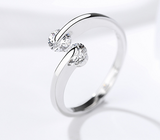 S925 Sterling Silver Small Fresh Accessories Zircon Opening Rings