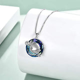 Mom  Crystal Birthday Gifts for Mom from Daughter Son Sterling Silver Mom Necklace with Blue Crystal Jewelry for Mother Sister