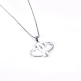 Cubic Zirconia Infinity Heart Silver Pendant Necklace