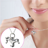 Running animal necklace horse rushing success necklace silver
