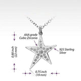Sterling Silver Star Necklaces for Women Teen Girls, Cubic Zirconia Minimalist Friendship Necklace gifts for her