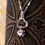 S925 sterling silver heart-shaped love pendant necklace