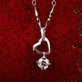  silver heart-shaped love pendant necklace