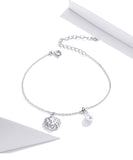 925 Sterling Silver Beautiful Shell and Pearl Charm Chain Bracelets Precious Jewelry For Women