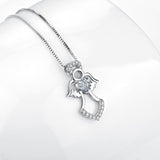 Human Angel necklace, angel wings wholesale necklace silver