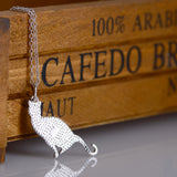 Silver cool cat Pendant Necklace With Letter Unique Design Necklace