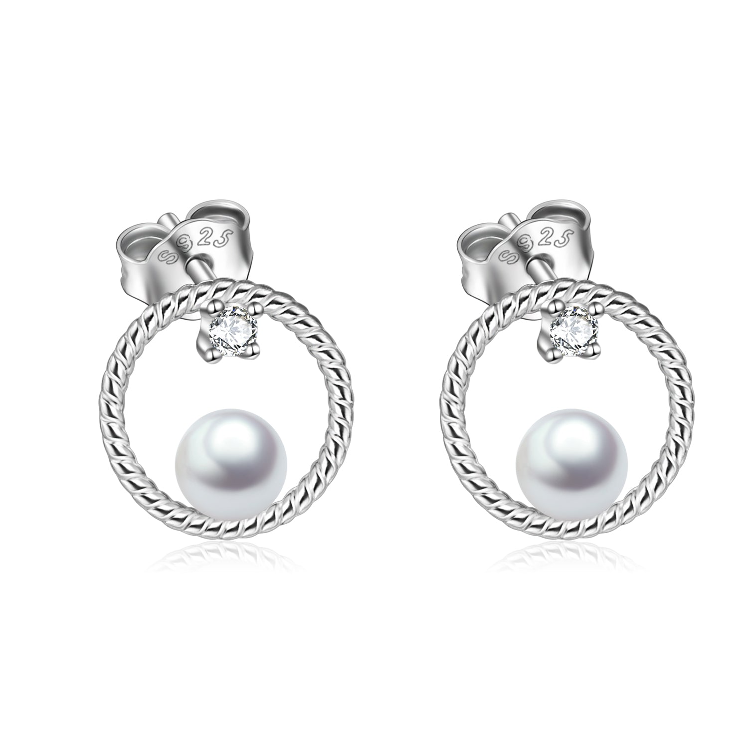 Pearl Cable Hoop Earrings Geometric Circle Earrings Jewelry Designs