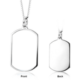 Personalized Your Color Photo and Engraved Dog Tag Necklace in Sterling Silver/ 14K Gold