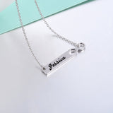 Infinity 925 Sterling Silver Personalized  Engravable  Bar Necklace-Adjustable 16”-20”
