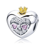 Silver Zirconia Gold Plated Sweetheart Princess Charms