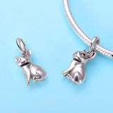 S925 Sterling Silver Oxidized French Bulldog Charms