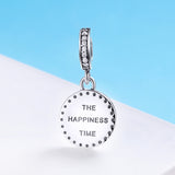 S925 Sterling Silver Oxidized Epoxy Good Time Alarm Clock Charms