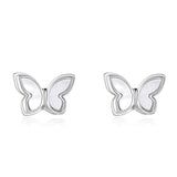 Sterling Silver Created Pearl Butterfly Jewelry earring for Women Birthday Gift