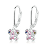 925 Sterling Silver Romantic Butterfly Hoop Earrings Precious Jewelry For Women