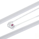 Mother Love 925 Sterling Silver Angel With Heart Shape Chain Necklace For Women