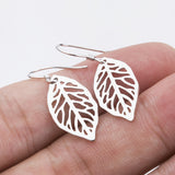 Drop Leaves Spring Earrings Hollow Small Moq Jewelry Design